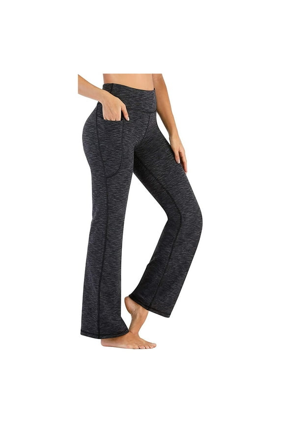 Weiqiqre Women's High Waisted Yoga Pants Yoga Pants with Pockets for Women Wide Leg Pants High Waist Workout Pants Tummy Control Work Pants