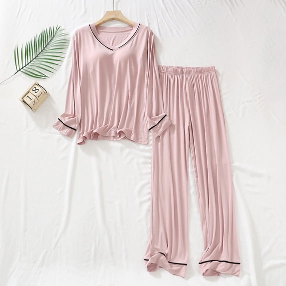 Weiqiqre Women's Pajama Sets Cotton Pajamas Set Long Sleeve Button Down Pjs Sleepwear Loungewear 2 Piece Set for Daily