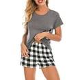 thumbnail image 1 of Weiqiqre Women's Pajama Sets Pajamas Sets Cute Print Tee and Shorts Sleepwear Pjs Sets 2 Pieces Loungewear, 1 of 7