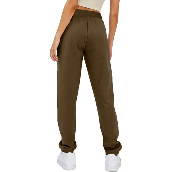 Weiqiqre Women's Plus Size Elastic Waist Casual Pants Sweatpants Casual Comfy High Waisted Workout Cinch Bottom Joggers Pants with Pocket