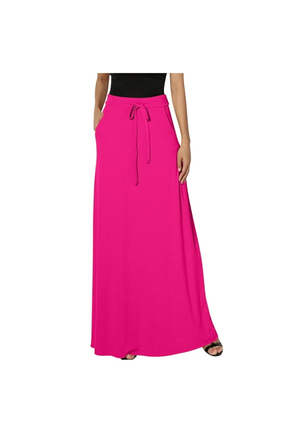 Women's Skirts Casual High Waist Tie Paisley Print Long Maxi Skirt with Pockets