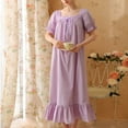 thumbnail image 1 of Weiqiqre Women's Sleepwear Nightgown Cotton Sleepwear Long Loungewear Short Sleeve Vintage, 1 of 4