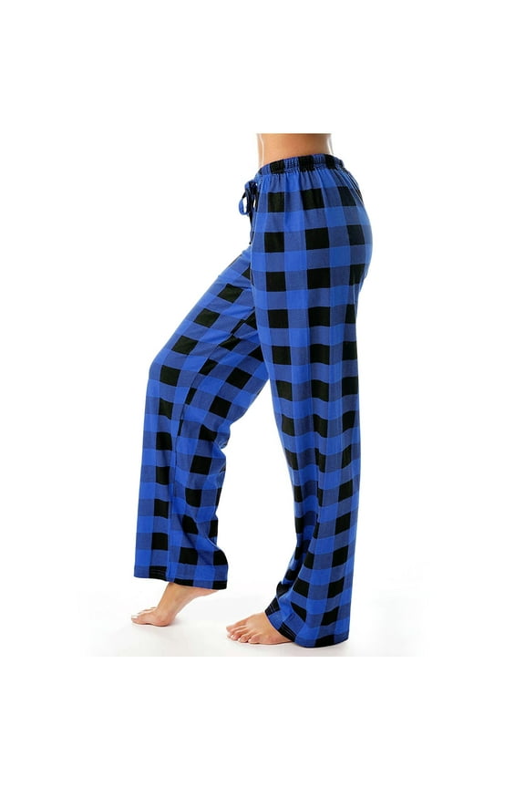 Weiqiqre Women's Straight Leg Jeans Pants Stretchy Straight Leg Jeans Pants Stretchy Flannel Plaid Pajama Pants Cotton Sleep Lounge Pant
