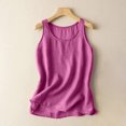 thumbnail image 1 of Weiqiqre Women's Tops Linen Sleeveless Shift Dress with Pockets Crew Neck Casual Tank Dress, 1 of 3