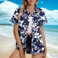 thumbnail image 1 of Fewfanhot Women's Tops Summer Beach Shirt Tropical Shirts Womens Hawaii Button Down Short Sleeve Blouses Button Up Tops, 1 of 5