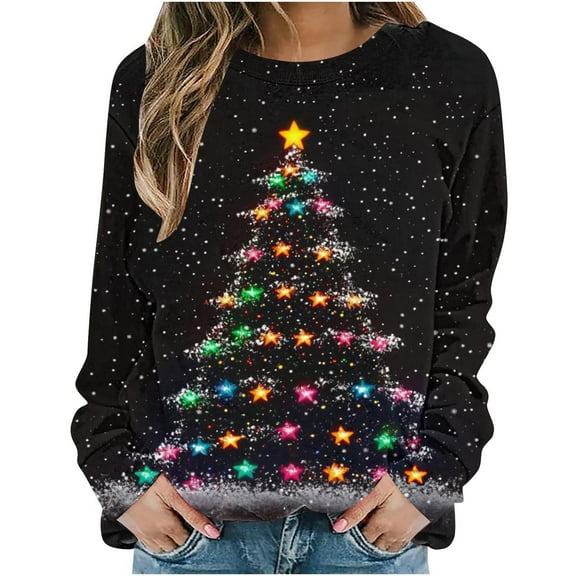 Weiqiqre Women's Tops, Tees & Blouses Sweatshirt Crewneck Pullover Casual Shirt Long Sleeve Tunic Top