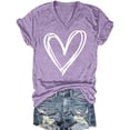 thumbnail image 1 of Weiqiqre Women's Tops Valentines Shirts: Valentine Love Heart Printed Tee Teen Cute Girl Gift Top, 1 of 2