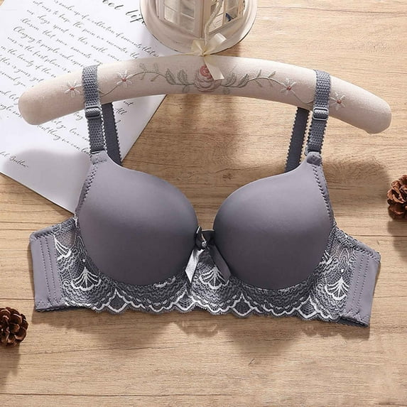 Weiqiqre Women's Underwear Full Coverage Bra Floral Embroidery Lightweight Lace Non Padded Everyday Unlined Bras