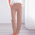thumbnail image 1 of Weiqiqre Women's Wide Leg Linen Pants for Summer Summer Casual Boho Drawstring High Waisted Pants Loose Fit Vacation Lounge Pants, 1 of 6