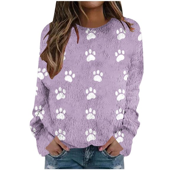 Weiqiqre Womens Fall Clothes Love Heart Graphics Long Sleeve Crewneck Pullover Casual T-Shirts