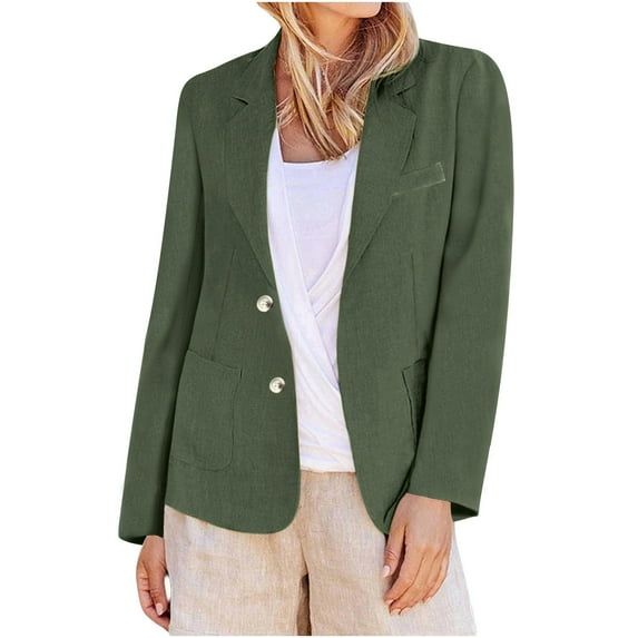 Weiqiqre Womens Jacket Casual Long Sleeve Blazers Solid Color Knit Blazer Work Office Open Front Blazer Jacket