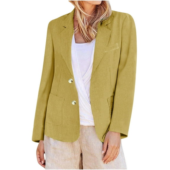 Weiqiqre Womens Jacket Casual Long Sleeve Blazers Solid Color Knit Blazer Work Office Open Front Blazer Jacket
