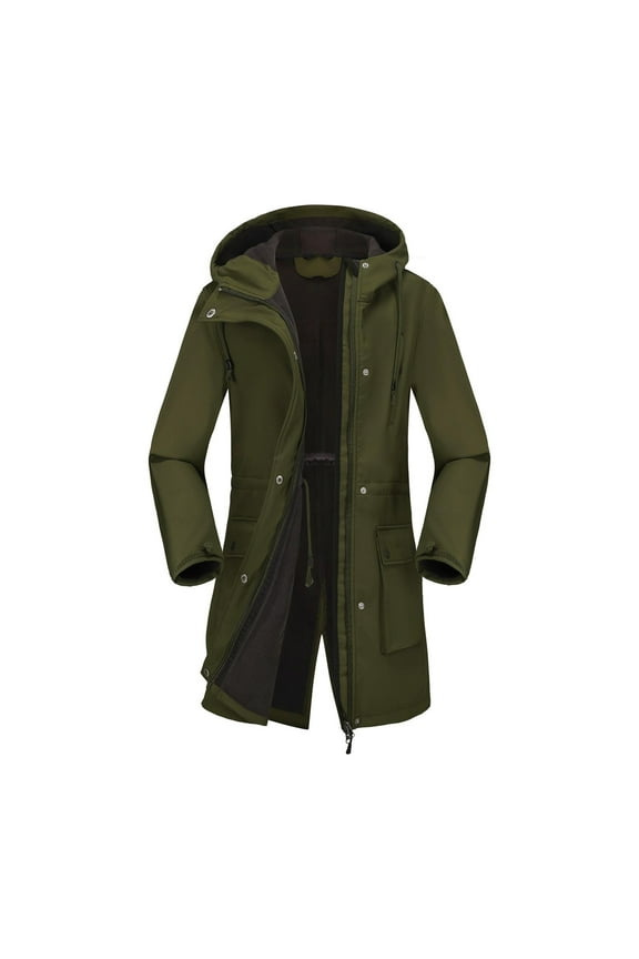 Womens Jacket Plus Size Winter Coat Insulated Military Parka Jacket Waterproof Fleece Lined Thickened Detachable Hooded