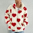 thumbnail image 1 of Weiqiqre Womens Jackets Button Down Cardigan Cute Heart Print V Neck Soft Cardigan Sweater Coat, 1 of 6