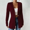 thumbnail image 1 of Weiqiqre Womens Jackets Casual Button Front Deep V Neck Long Sleeve Work Office Blazer Jacket, 1 of 4