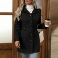 thumbnail image 1 of Weiqiqre Womens Jackets Casual Elegant Overcoat Notched Shawl Collar Single Breasted Outerwear Winter Long Coat, 1 of 9
