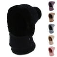 thumbnail image 1 of Weiqiqre Womens Knit Beanie Hat Fleece Lined Winter Scarf Mask Set Snow Caps Plush Earmuff Skull Hats Black, 1 of 2