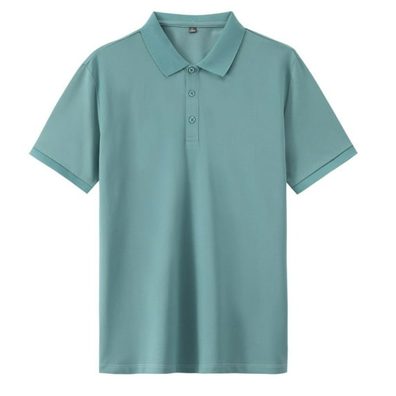 Weiqiqre Womens Large Size Summer Tops Fashion Lapel Button Drop Shoulder Solid Color Short Sleeve Comfy Cotton Loose Top