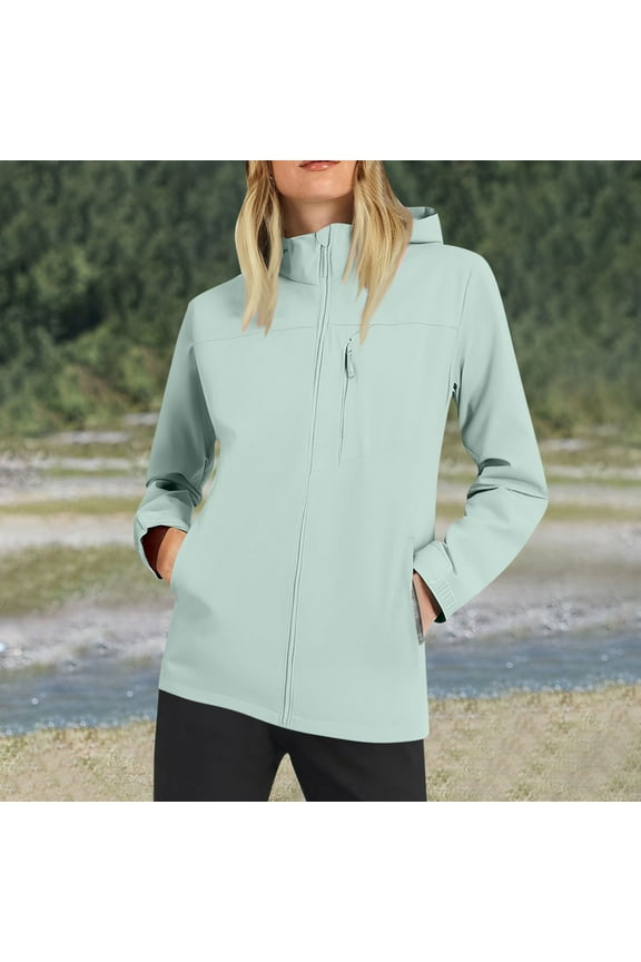 Womens Lightweight Jackets Lightweight Waterproof Windbreaker Hooded Fleece Lined Insulated Coat for Outdoor Travel