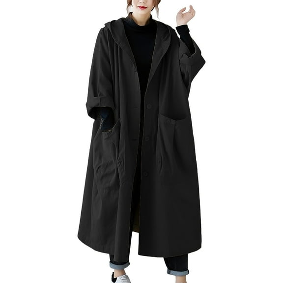 Weiqiqre Womens Lightweight Jackets Summer Half Sleeve Midi Length with Big Pocket Solid Color Dress with Hood