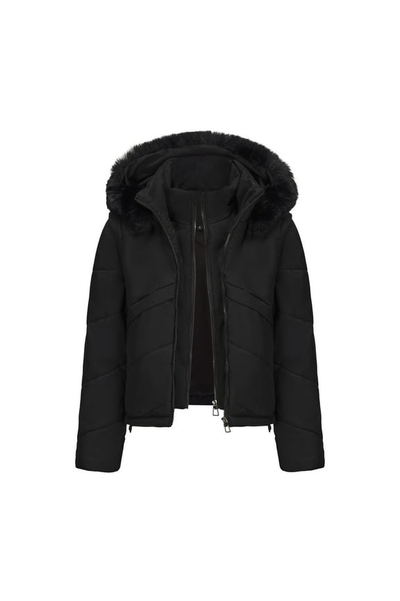 Womens Lightweight Jackets Winter Coat Insulated Long Parka Warm Hooded Puffer Jacket