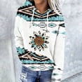 thumbnail image 1 of Weiqiqre Womens Oversized Sweatshirt Geometric Print Vintage Hoodie Pullover Western Ethnic Rhombus Printed Hooded Sweatshirt, 1 of 5