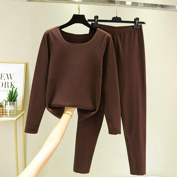 Weiqiqre Womens Pajama Sets 2 Piece Outfits Long Sleeve Knit Sweater Top Wide Leg Pants Lounge Sets Tracksuits