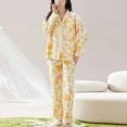 thumbnail image 1 of Weiqiqre Womens Pajama Sets 2 Piece Pajama Set Matching Pjs Sets Cute Printed Sleepwear Button Up Shirt Set, 1 of 9