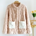 thumbnail image 1 of Weiqiqre Womens Pajamas Causal Sherpa Fall Jacket Loose Button Down Plaid Winter Coats V-neck Button Pocket Long-sleeved Pajamas, 1 of 7