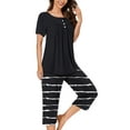 thumbnail image 1 of Weiqiqre Womens Sleepwear Pajama Sets Summer Ladies Pjs 2 Piece Loungewear Capri with Pockets, 1 of 7