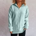 thumbnail image 1 of Weiqiqre Womens Sweater Cable Knit Half Zip Sweater V Neck Collared Fall Trendy Oversized Long Sleeve Pullover Tops, 1 of 5