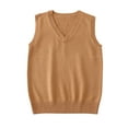 thumbnail image 1 of Weiqiqre Womens Sweater Vest V Neck Kint Vests Solid Classic Sleeveless Pullover Sweaters Tops, 1 of 3