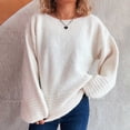 thumbnail image 1 of Weiqiqre Womens Sweaters Crewneck Oversized Pullover Sweaters Long Sleeve Knit Sweater Tops, 1 of 5