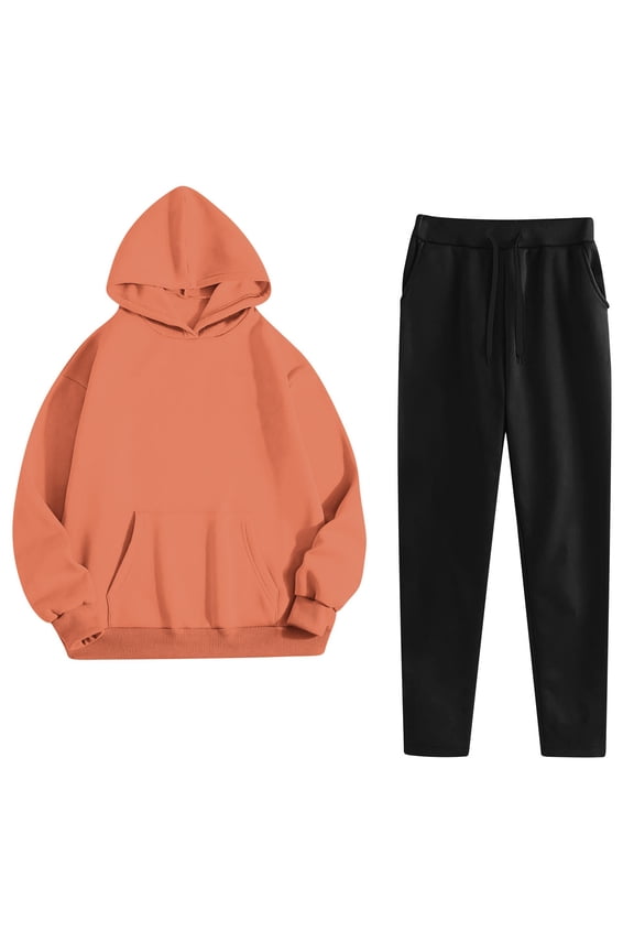 Womens Sweatshirt 2 Piece Outfits Sweatsuit Sweatshirt Sweatpants Tracksuit Sweat Lounge Set 2025 Fall Trendy