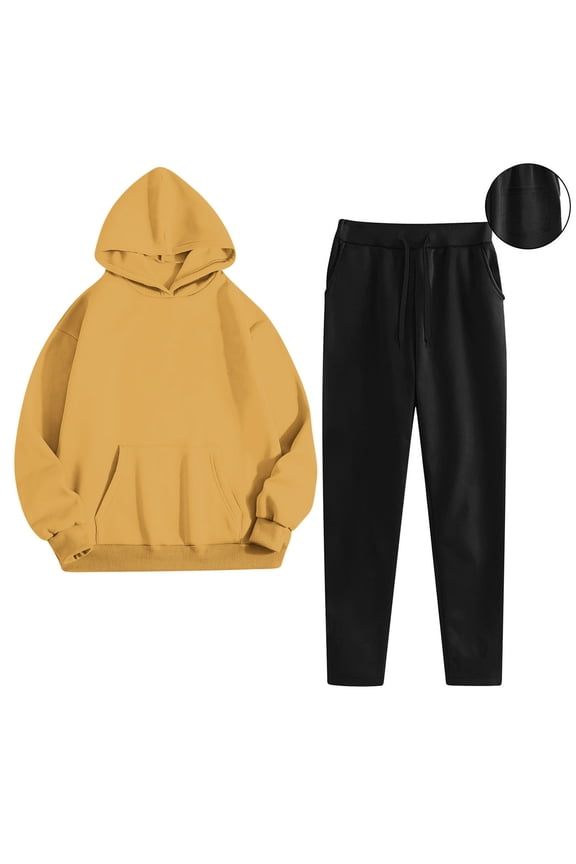 Weiqiqre Womens Sweatshirt 2 Piece Outfits Sweatsuit Sweatshirt Sweatpants Tracksuit Sweat Lounge Set 2025 Fall Trendy