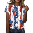 thumbnail image 1 of Weiqiqre Womens T Shirts 4th of July Tee USA Red White and Blue Shirt American Flag Patriotic Outfit, 1 of 5