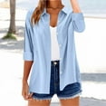 thumbnail image 1 of Weiqiqre Womens Tank Tops Button Up Shirts for Women Long Sleeve Summer Shirt Collared Blouse Linen Tops, 1 of 7