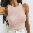 thumbnail image 1 of Weiqiqre Womens Tops Casual Basic Sleeveless High Neck Rib-Knit Crop Tank Top, 1 of 6