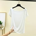 thumbnail image 1 of Weiqiqre Womens Tops Crewneck Slim Fitted Short Sleeve T-Shirt Stretchy Bodycon Basic Tee Tops, 1 of 3