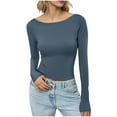 thumbnail image 1 of Weiqiqre Womens Tops Long Sleeve Off The Shoulder Tops Going Out Cute Basic Y2K Fall Fashion 2025 Outfits Clothes, 1 of 4