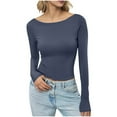 thumbnail image 1 of Weiqiqre Womens Tops Long Sleeve Off The Shoulder Tops Going Out Cute Basic Y2K Fall Fashion 2025 Outfits Clothes, 1 of 4