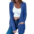 thumbnail image 1 of Weiqiqre Womens Tops Open Front Lightweight Cardigan Long Sleeve Button Down Loose Solid Outwear Sping Cardigans, 1 of 5