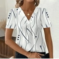 thumbnail image 1 of Fewfanhot Womens Tops Ruffle 3/4 Sleeve Dressy V Neck Casual Flowy Tunic Tops, 1 of 8
