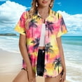 thumbnail image 1 of Fewfanhot Womens Tops Summer Beach Shirt Tropical Shirts Womens Hawaii Button Down Short Sleeve Blouses Button Up Tops, 1 of 5