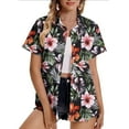thumbnail image 1 of Weiqiqre Womens Tops Summer Beach Shirt Tropical Shirts Womens Hawaii Button Down Short Sleeve Blouses Button Up Tops, 1 of 6