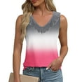 thumbnail image 1 of Weiqiqre Womens Tops V Neck Ombre Tank Top Summer Casual Basic Loose Sleeveless T Shirt, 1 of 6