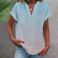 thumbnail image 1 of Weiqiqre Womens Tops V Neck Shirts Short Sleeve Collared Tops Loose Casual Tunic Blouses with Pocket, 1 of 5