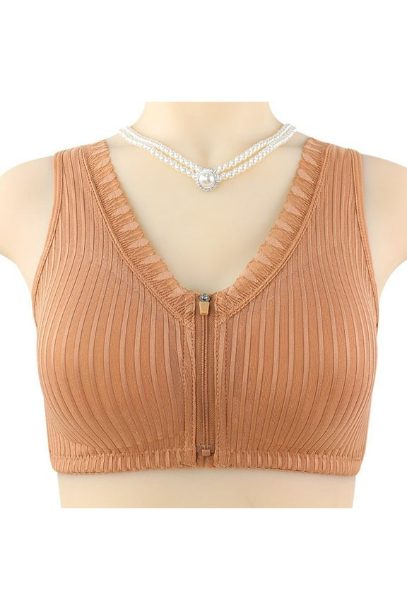 Womens Underwear Front Closure Post Surgery Compression Minimizer Bra with Adjustable Straps Wirefree Bras