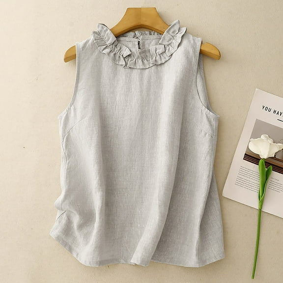 Weiqiqre Womens Vest Top Trendy Sleeveless Button Down Suit Vest Tops Trendy Round Neck Outerwear