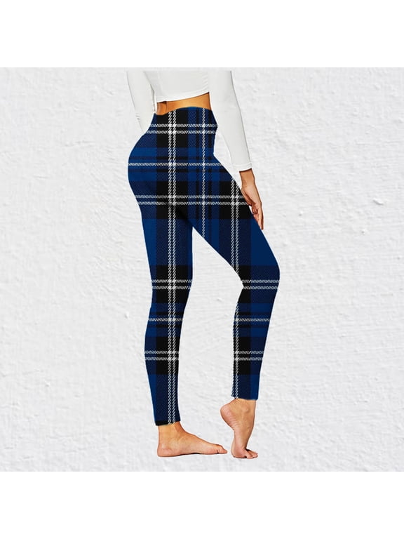 Weiqiqre Womens Yoga Pants High Waisted Plaid Leggings – Soft Solid Printed Checkered Pants
